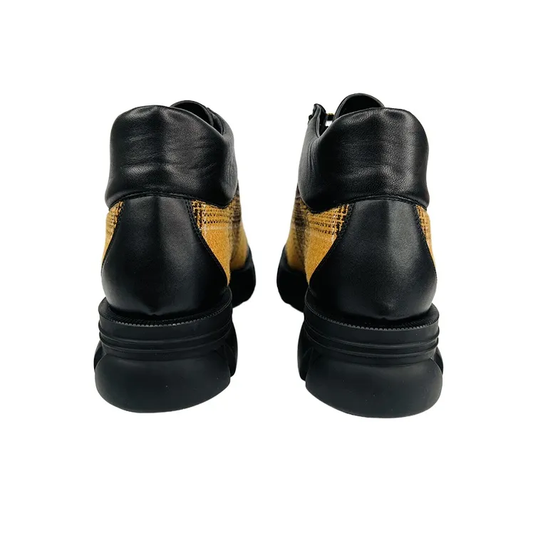 GUCCI Wear-Resistant Short Outdoor Boots Men's Black Yellow-5