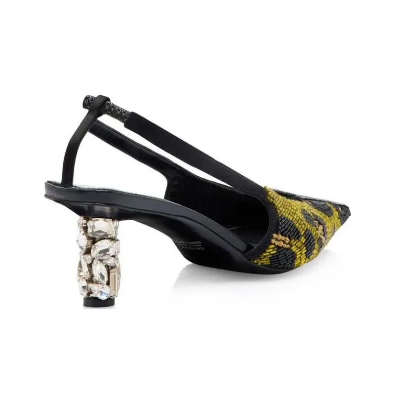 TOM FORD Chunky Heel High Heels 5cm Women's Yellow-3