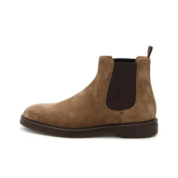 Brunello Cucinelli Fashion Round Tip Pullover Ankle Length Chelsea Boots Unisex Brown