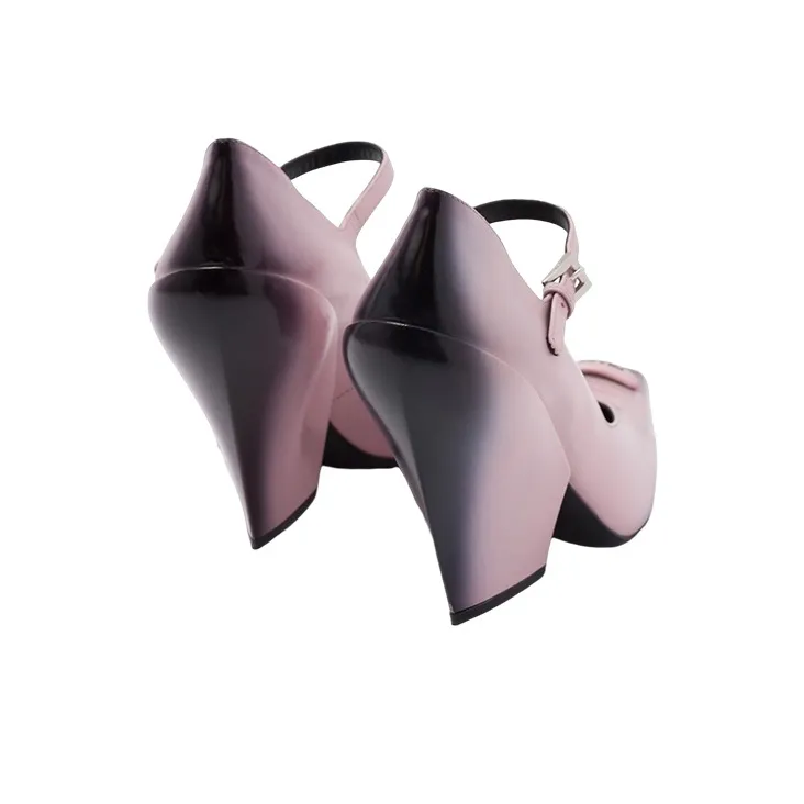 PRADA Brushed Leather Pumps 'Pink Black Ombre' Women's-3