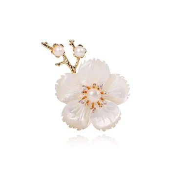 VIOLET Synthetic Cubic Zirconia Mother Of Pearl Brooches Women's