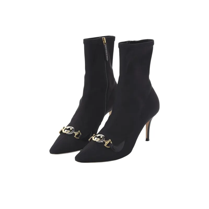 GUCCI Zumi Fashion Ankle Boots 7.5cm Women's Black-2