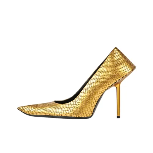 Balenciaga Knife High Heels Women's Gold