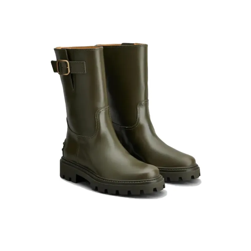 TOD'S Buckle-detail Leather Boots-2