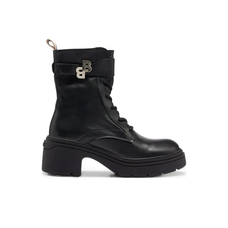 BOSS Monogram-plaque 80mm Leather Combat Boots-1