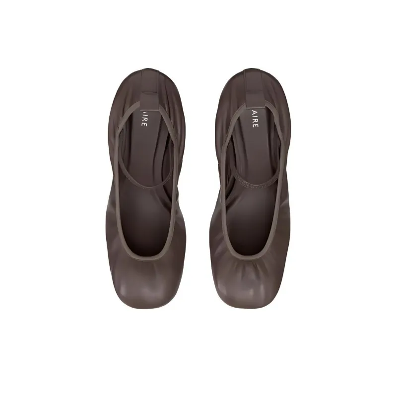 Lemaire Block Heel High Heels 5.5cm Women's Umber-4