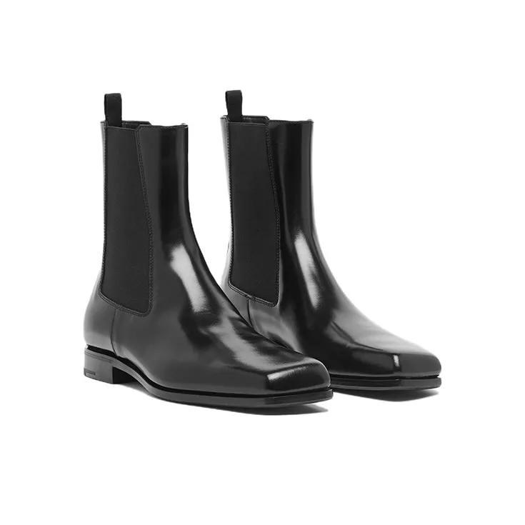 PRADA Short Chelsea Boots Men's Black-2