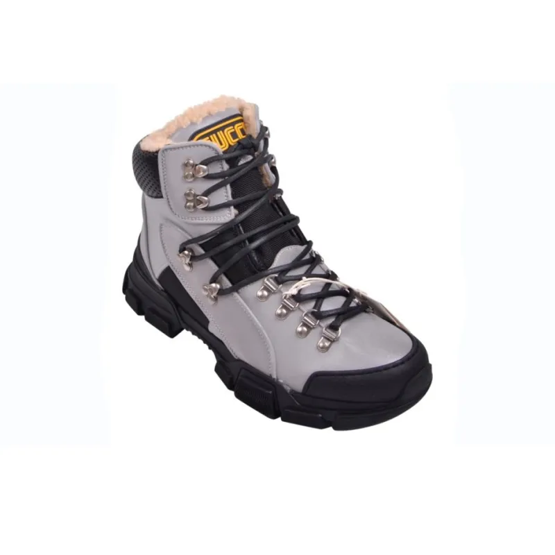 GUCCI Flashtrek High Boots Silver Black-3