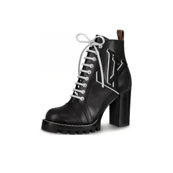 LOUIS VUITTON Trail Ankle Boots Women's Black White