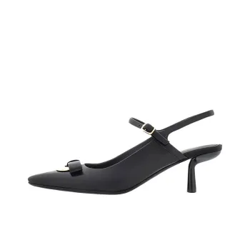 FERRAGAMO Drop Bow Slim Heel High Heels 5.5cm Women's Black