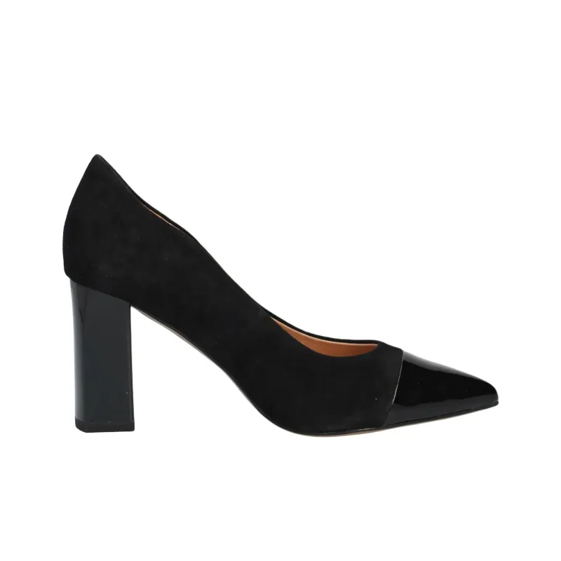 CAPRICE Effi Block Heel High Heels 8.5cm Women's Black-1