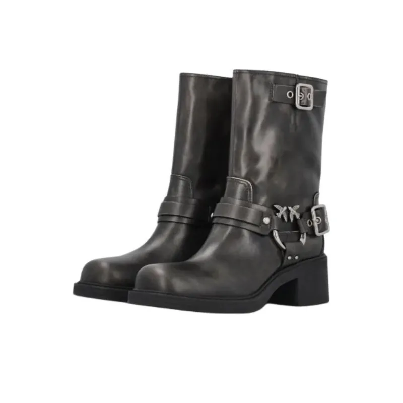 PINKO Love Birds Buckle Ankle Boots Women's-2