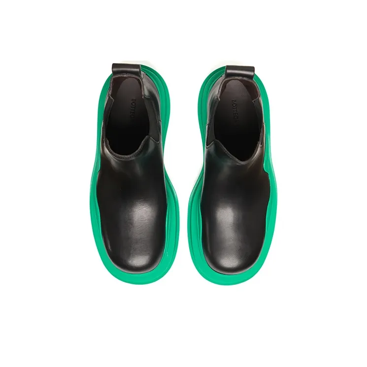 Bottega Veneta Tire Chelsea BV Ankle Length Chelsea Boots Women's Turquoise-2