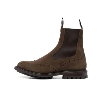 Tricker's Flint Brogue-detail Suede Boots