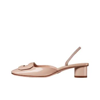 DIOR Chunky Heel High Heels 3.5cm Women's Nude
