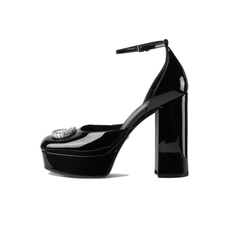 GUCCI Double G Chunky Heel High Heels 11cm Women's Black-0
