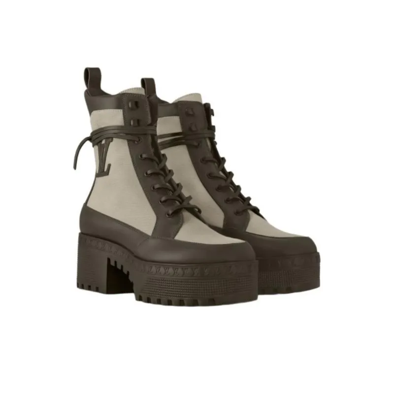 LOUIS VUITTON Laureate Ankle Boots Women's Umber-2