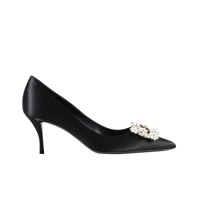 Roger Vivier Embellished Pointed Toe Pumps-1