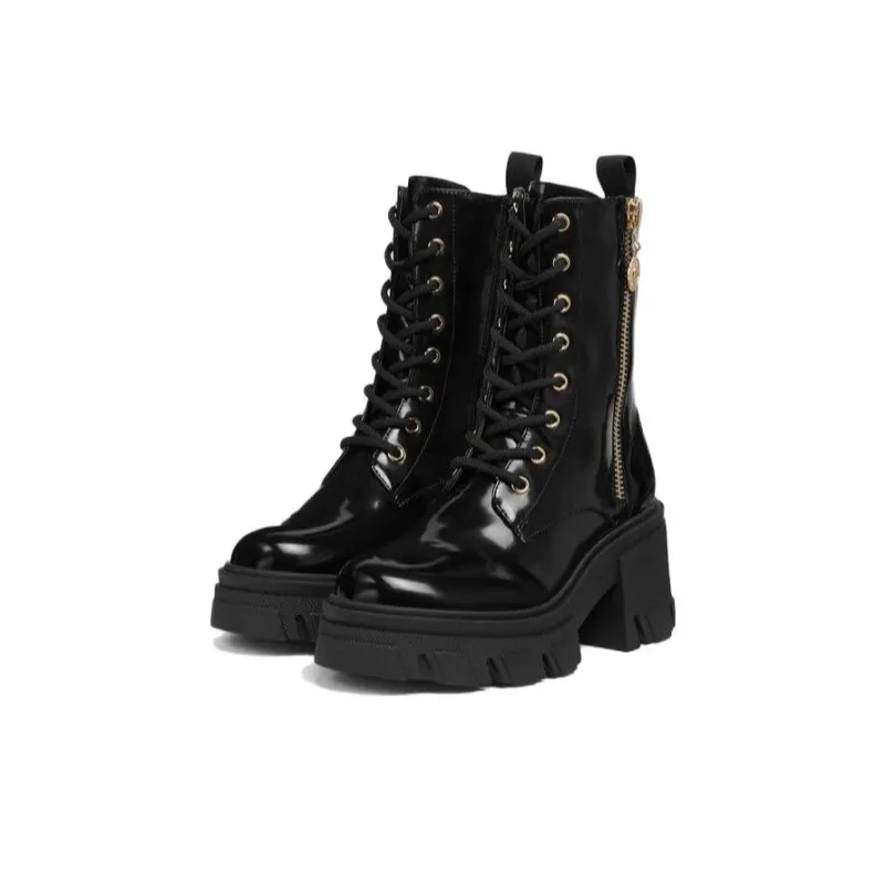 VERSACE JEANS Sophie Ankle Boots 8.5cm Women's Black Gold-2