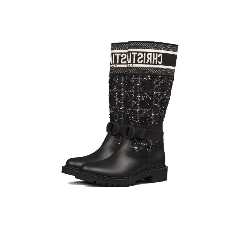 DIOR D Major Knee high Boots Women's Black-2