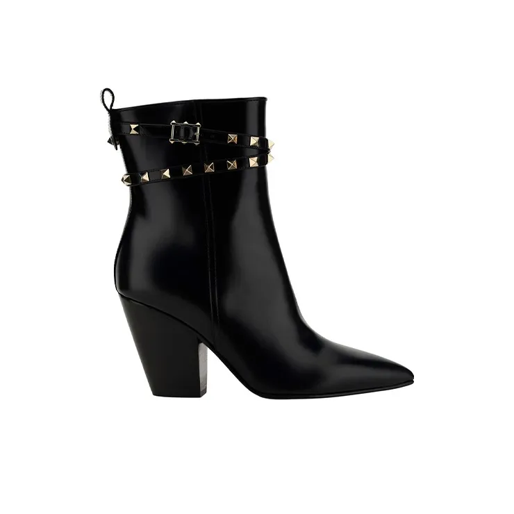 Valentino Rockstud Ankle Boots 5cm Women's Black-1