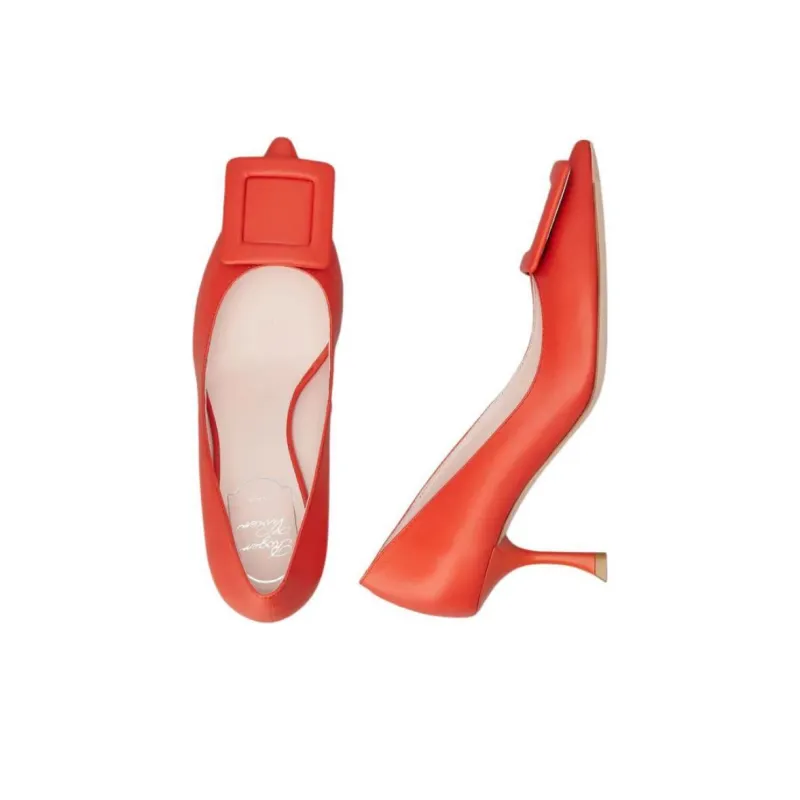 Roger Vivier Viv' In The City Slim Heel High Heels 6.5cm Women's Orange-5