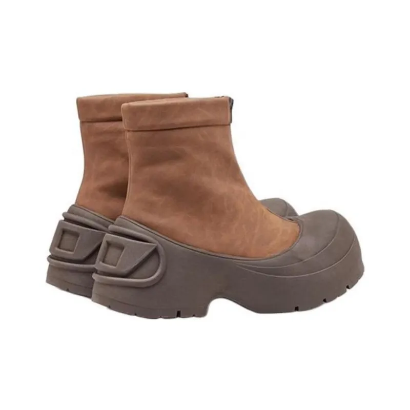 DIESEL DIESEL OVAL-D Series Ankle Boots Men's Brown-3