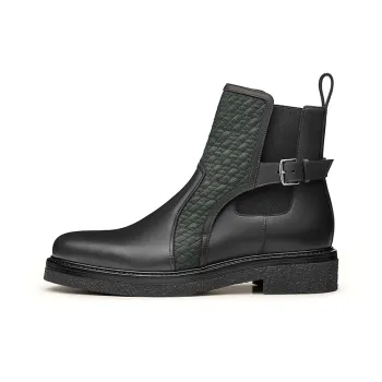 HERMES Distance Ankle Boots Men's Black Green