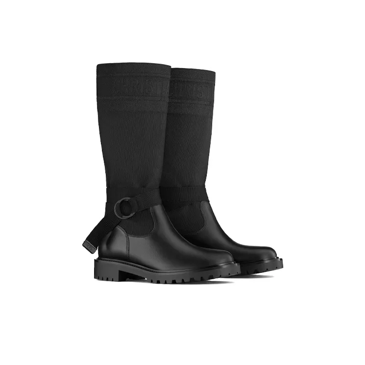 DIOR D Major Knee high Boots Women's Black-2
