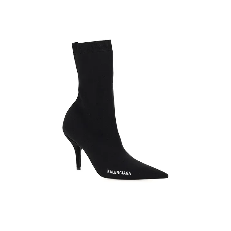Balenciaga Logo Sock Boots 'Black' Women's-1