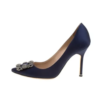 MANOLO BLAHNIK Hangisi High Heels 8.5cm Women's Blue