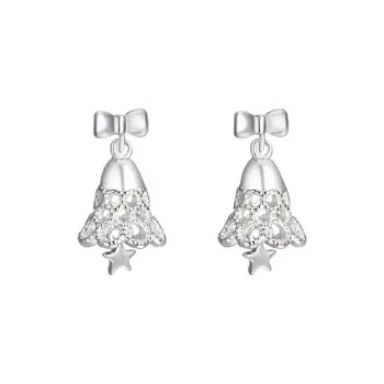 Heart Grass 999 Fine Silver Stud Earrings Women's