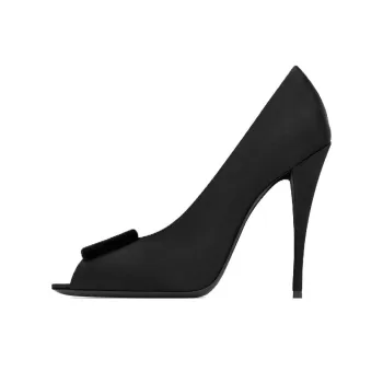 SAINT LAURENT Peep Almond Toe Pumps
