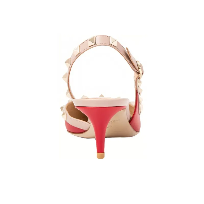 Valentino Slim Heel High Heels Women's Red-3