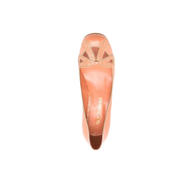 Sarah Chofakian Scarpin Audrey Chunky Heel High Heels 4cm Women's Orange-4