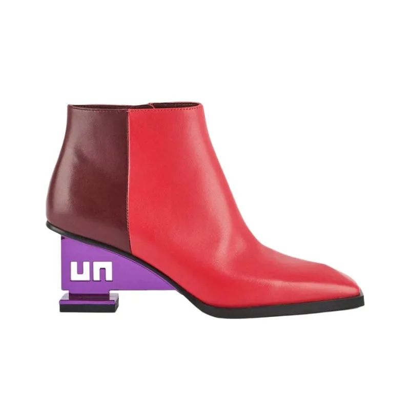 UNITED NUDE UN Bootie Mid II Ankle Boots 6.5cm Women's Red-1
