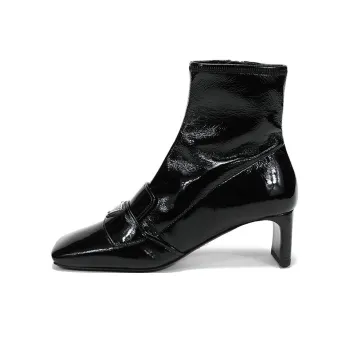 PRADA Technical Patent Leather Boots 'Black' Women's