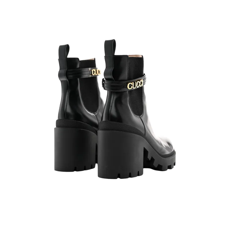 GUCCI Short Chelsea Boots Women's Black-3