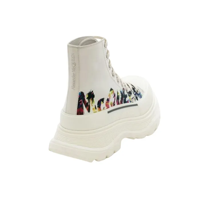 Alexander McQueen Tread Slick Short Platform Shoes Women's White-2