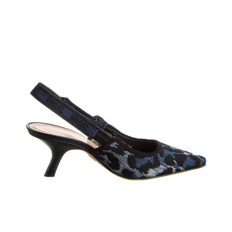 DIOR J'Adior Irregular Heel High Heels 6.5cm Women's Blue Black-1