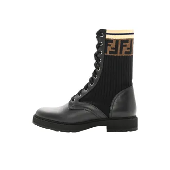 FENDI Rockoko Ff Motif Combat Boots Women's