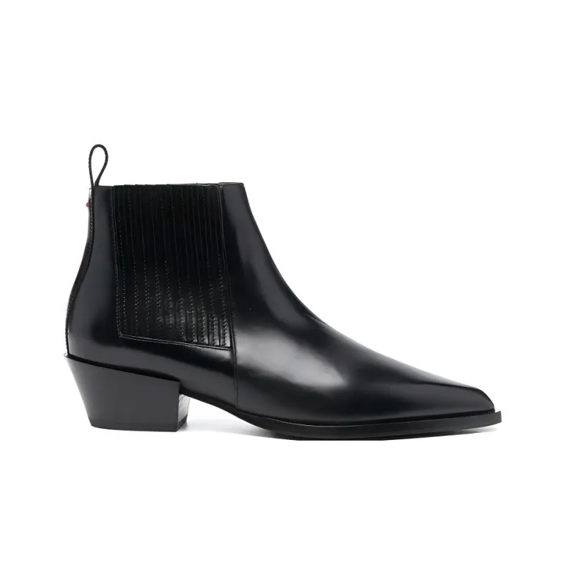 Aeyde Pointed-toe Leather Ankle Boots-1