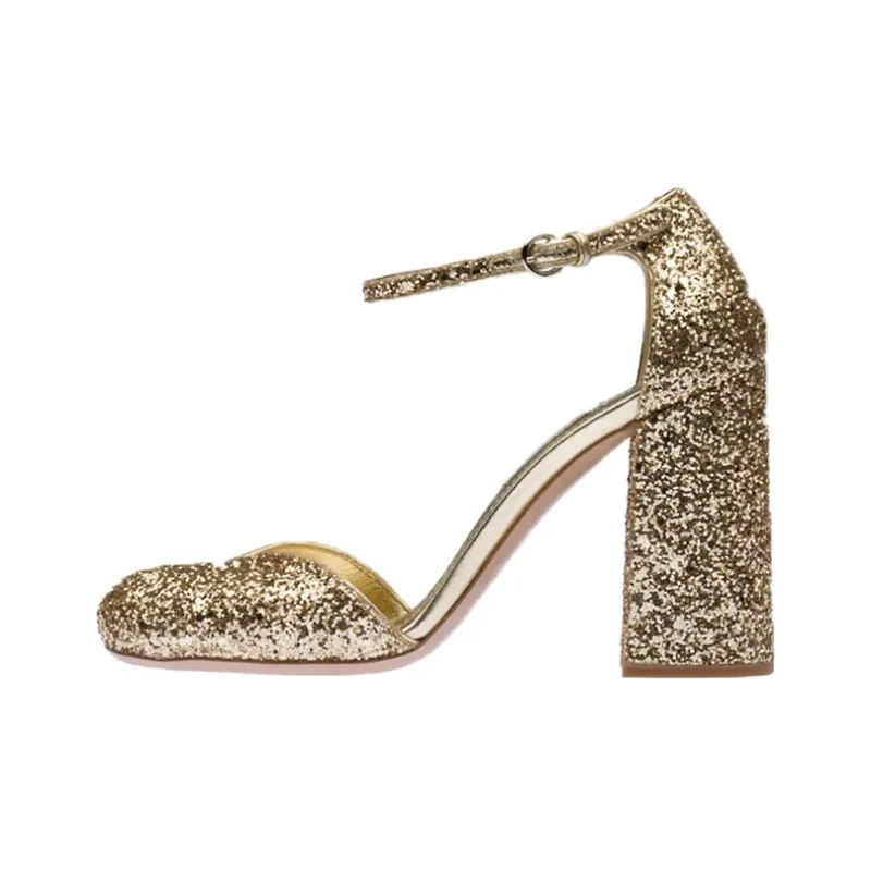 MIU MIU Chunky Heel High Heels 10cm Women's Pyrite-0