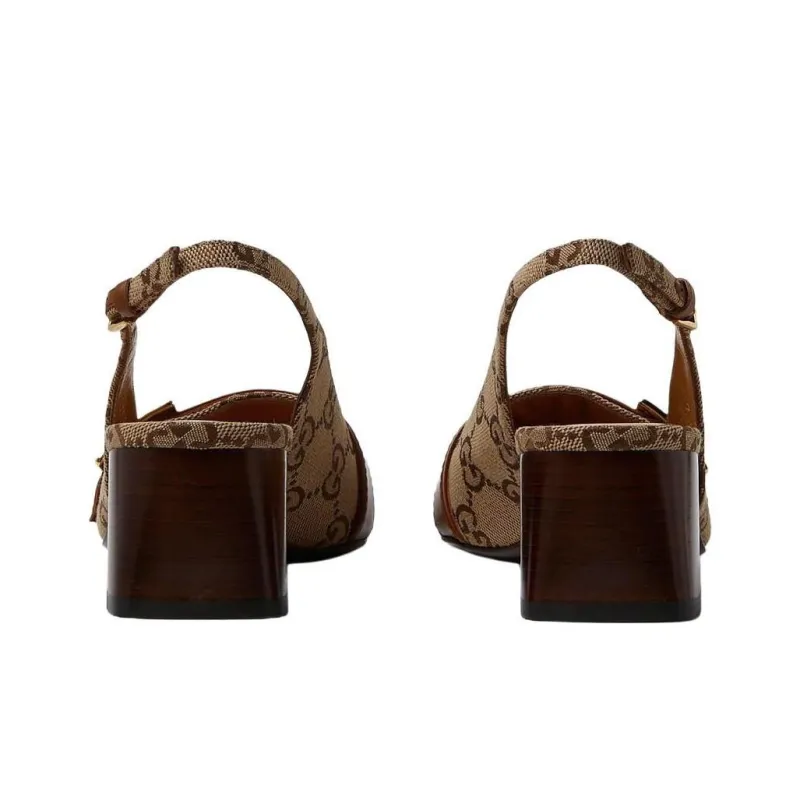 GUCCI Block Heel High Heels Women's Brown-4
