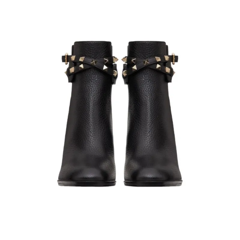 Valentino Rockstud GARAVANI Ankle Boots 9cm Women's Black-3