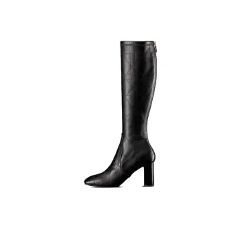 DIOR D-Shadow Knee-high Boots 8cm Women's Black