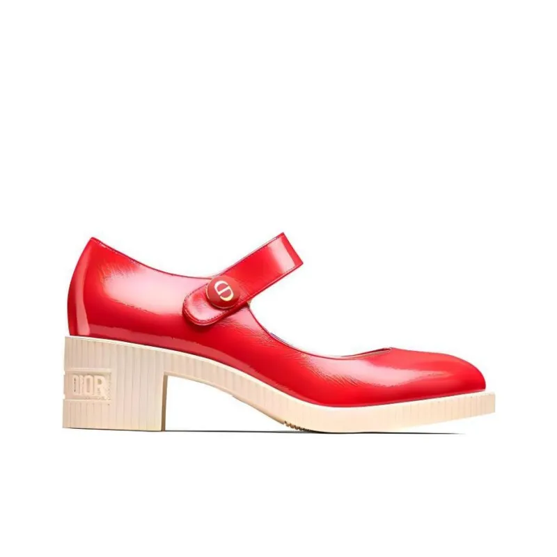 DIOR D Doll Block Heel High Heels Women's Raspberry-1