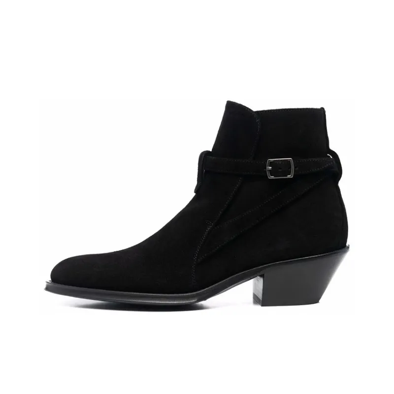 SAINT LAURENT Buckled Strap Ankle Boots-0