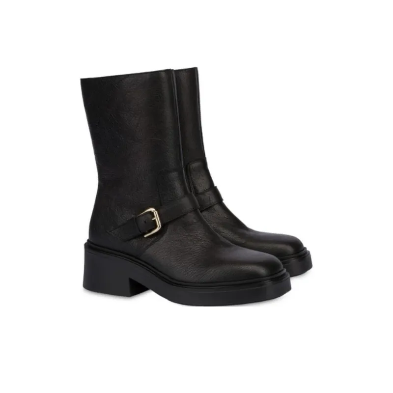 Pollini Free Time Madras Ankle Boots 6cm Women's Black-2