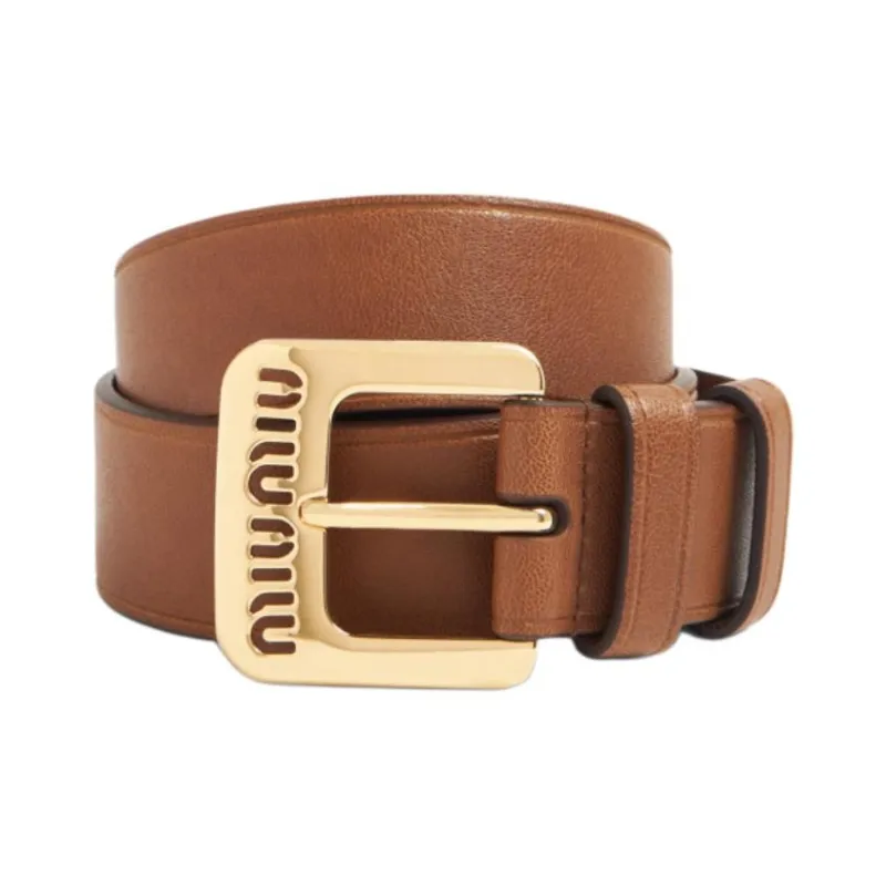 MIU MIU Cut out Logo Leather Belt-1